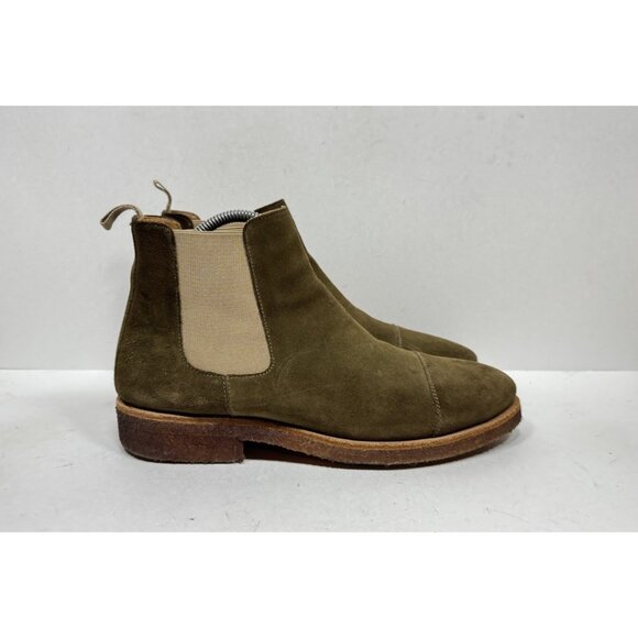 Taft The Outback Suede Boots Slip On Cap Toe Crepe Sole Men’s Size 8 / 41 - Picture 1 of 8